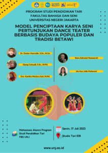 Read more about the article Prodi Pendidikan Tari FBS UNJ Ciptakan Harmoni Kreatif: Pelatihan Penciptaan Naskah Dance Teater Menggabungkan Budaya Betawi dan Populer Bagi Guru SMA Se-DKI Jakarta