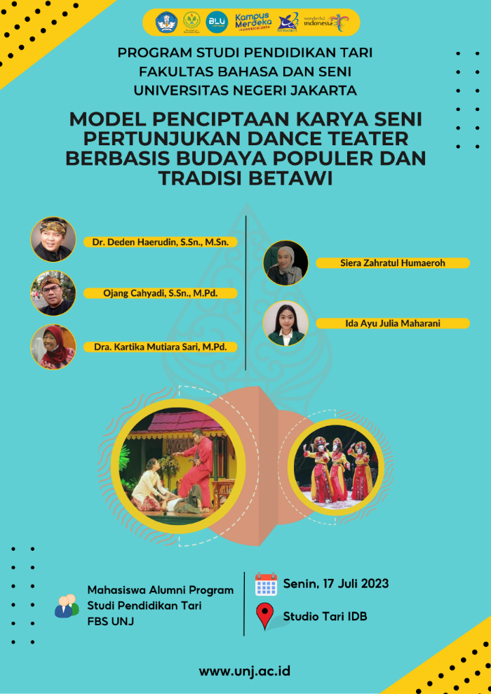 You are currently viewing Prodi Pendidikan Tari FBS UNJ Ciptakan Harmoni Kreatif: Pelatihan Penciptaan Naskah Dance Teater Menggabungkan Budaya Betawi dan Populer Bagi Guru SMA Se-DKI Jakarta